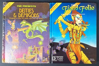 2 TSR Advanced Dungeons & Dragons Books With Dice