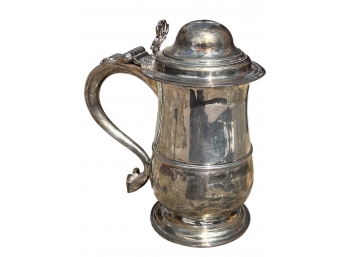 Large  William Gould Plain Style Tankard Cup- Sterling According To Hallmarks