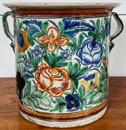 Large Early 19th Century Mexican Talavera Poblana Vasija Pot