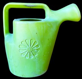 Mid-century Plastic Watering Can With Flower Print