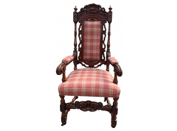 Vintage Carved Solid Walnut Frame Chairs