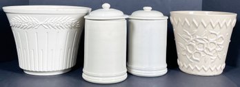 Vintage Planter Pots Including York And McCoy With 2 Denise Keegan Ceramic Canisters