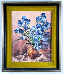 Vintage Mid Century Floral Still Life Painting, Original & Signed