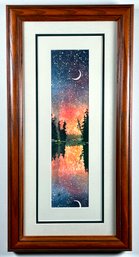 Signed Gary Spetz Starry Night Watercolor Painting