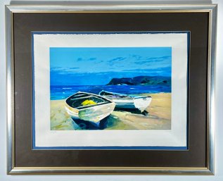 'Boats On The Foreshore, Portskerra' Signed Donald Hamilton Fraser (1929-2009) Print #129/150