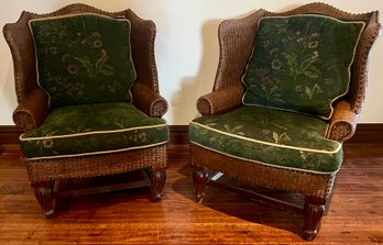 Wicker Wingback Chair