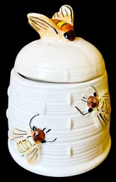 Bee Themed Ceramic Honey Pot  Container With Lid
