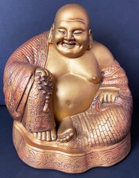 Large Painted Ceramic Happy Buddha
