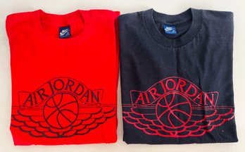 Vintage 1980's Nike Air Jordan Blue Tag Wing Logo T-shirts, Men's Medium