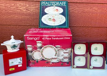 Assorted Christmas Dinnerware & Serving Pieces By Sango, Pfaltzgraff, Lenox, & More