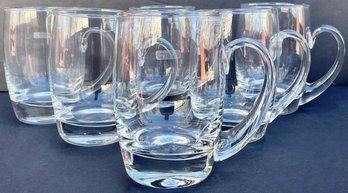 6 Mouth Blown Romanian Glass Mugs