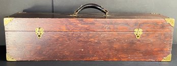 Vintage Wood Carpenter's Box With Brass Hardware