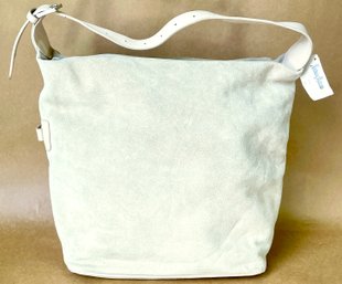 Vintage Furla Italian Suede Cream Shoulder Bag With Tags READ DESCRIPTION
