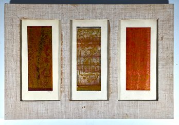 Block Print Triptych, Signed By Artist