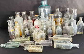 Large Lot Of Vintage And Antique Bottles