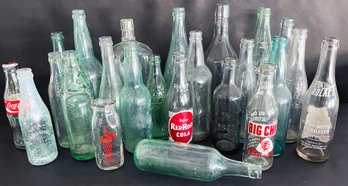 Assorted Vintage Bottles, Many Soda