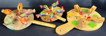 Vintage Wooden Pecking Chicken Toys