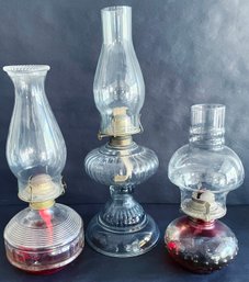 3 Vintage Oil Lamps