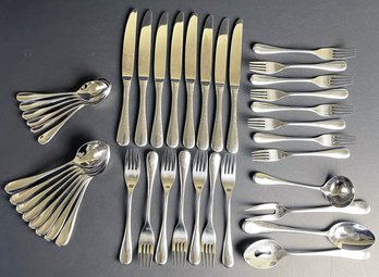 Gingko Helmick Stainless Flatware For 8, Minus One Fork