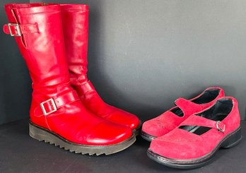 Red Donald J. Pliner Boots & Dansko Mary Janes