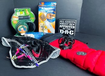 Dog Accessories Including PediPaws, Leash, Goggles, Coats, And More