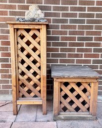 Tall And Short Lattice Plant Stands