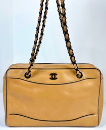 Vintage Chanel Resin Chain Calfskin Bowler Bag READ DESCRIPTION