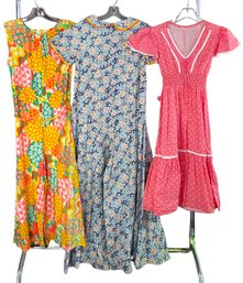 2 Vintage Jumpsuits & Handmade Prairie Dress