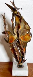 Adorable Torched Brass Brutalist Angelfish Figure