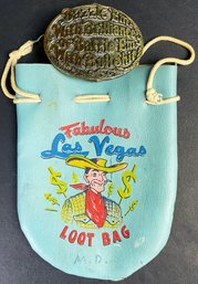 Hilarious Vintage Belt Buckle & Las Vegas Loot Pouch