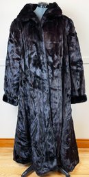 Vintage Full Length Genuine Black Fur Coat