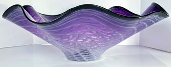 Stunning LaChausee Oversized Purple Art Glass Bowl