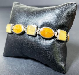 Lovely Sterling Bracelet With Yellow Stones