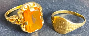 Two 10 Carat Gold Vintage Rings