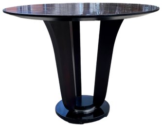 Round Baker Furniture Pedestal Occasional Table In Espresso Finish