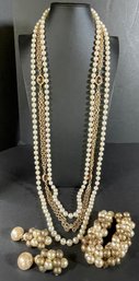 Lovely Charlie Laure Paris Clip Earrings And Bracelet With Multistrand Necklace