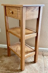 Wood Side Table And Book Rack