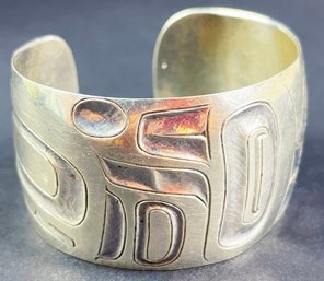 What Appears To Be Sterling Silver Northwestern Native Cuff Bracelet