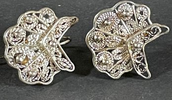 Ornate Sterling Filigree Earrings