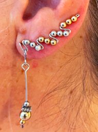 Unique Beaded Ear-climber Earrings