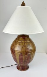 Large Vintage Signed Art Pottery Table Lamp