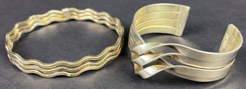 2 Twisted Sterling Silver Bracelets
