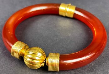 Beautiful Carnelian & 22k Gold Bracelet