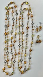 Glass Beaded Necklaces And Earrings