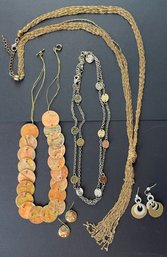 Mixed Metal Necklaces And Earrings