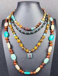 4 Beaded Vintage Necklaces