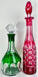 2 Lovely Vintage Glass Decanters