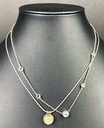 2 Sparkly Sterling Silver Necklaces