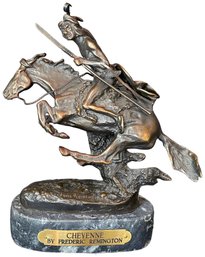 Signed Cheyenne Bronze By Frederic Remington
