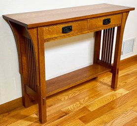 Gorgeous Mission Style Stickley Oak Sofa Table With Two Drawers